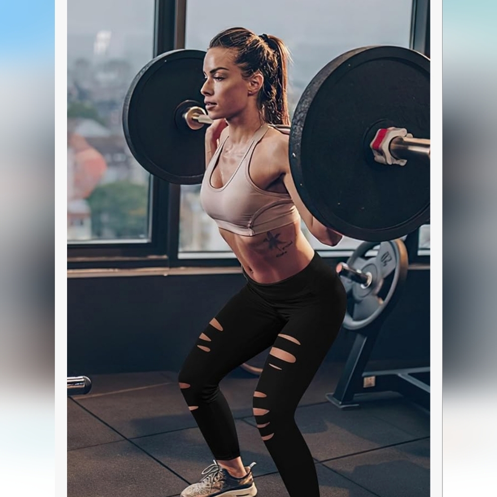 Dibaolong Black Ripped Leggings